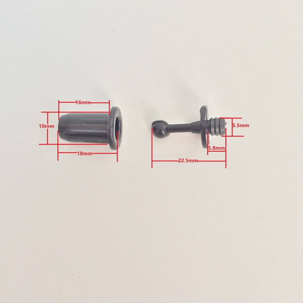 8- 24mm Thin Plastic Speaker Grill Cloth Fabric Peg Kits Fasteners Ball & Socket