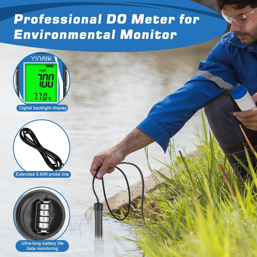 Dissolved Oxygen Meter Digital Dissolved Oxygen Test kit for Aquarium Oxygen ...