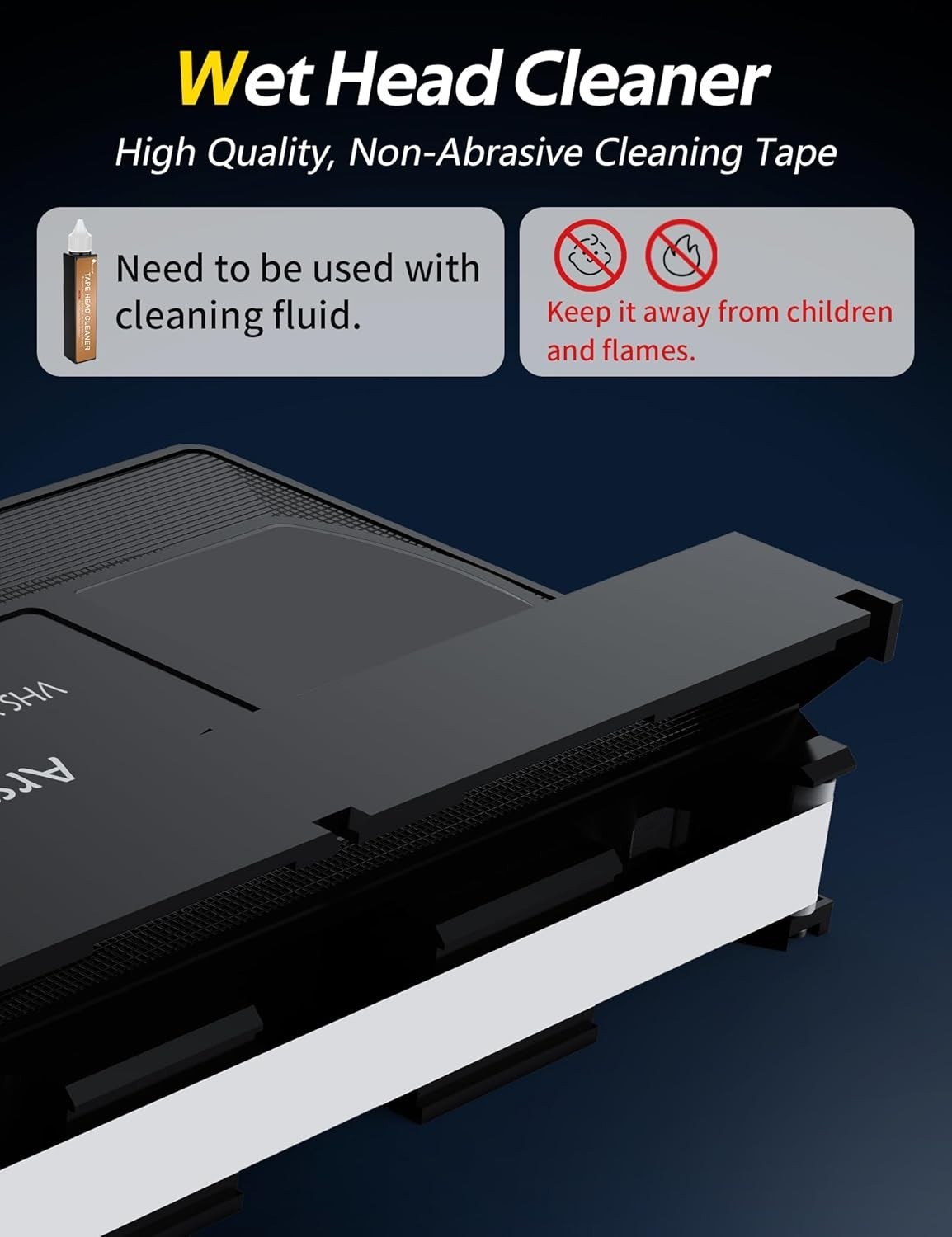 Arsvita VHS/VCR Head Cleaner Tape, Video Head Cleaning Kit for VHS/VCR Players,