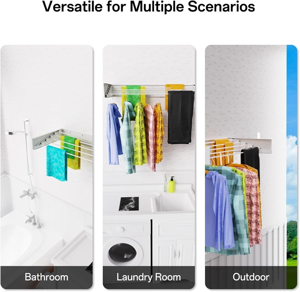 Foldable, Wall Mounted, Drying Rack