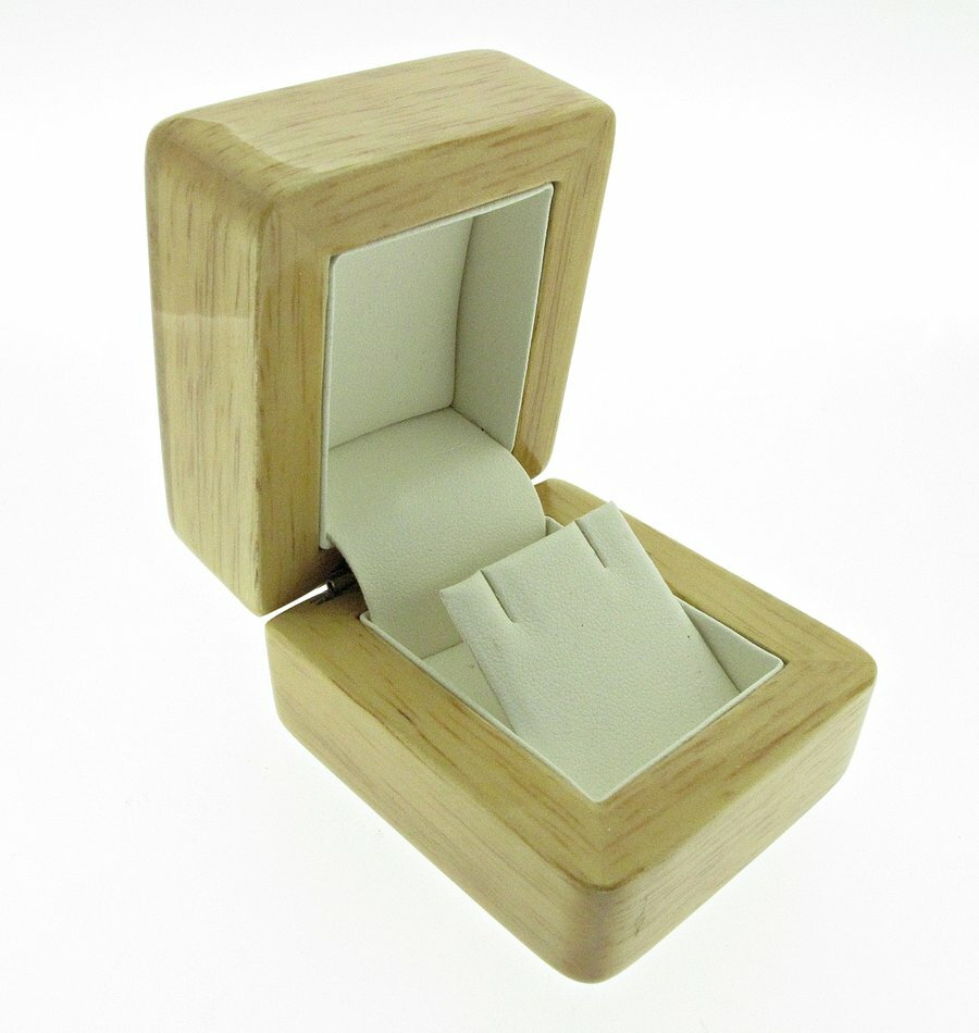 Earrings box - natural wood