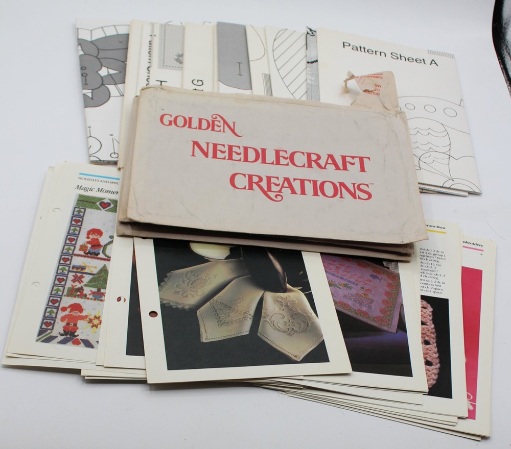 VINTAGE GOLDEN NEEDLECRAFT CREATIONS FULL SHEET PATTERNS & ANNIE'S CRAFT SHEETS