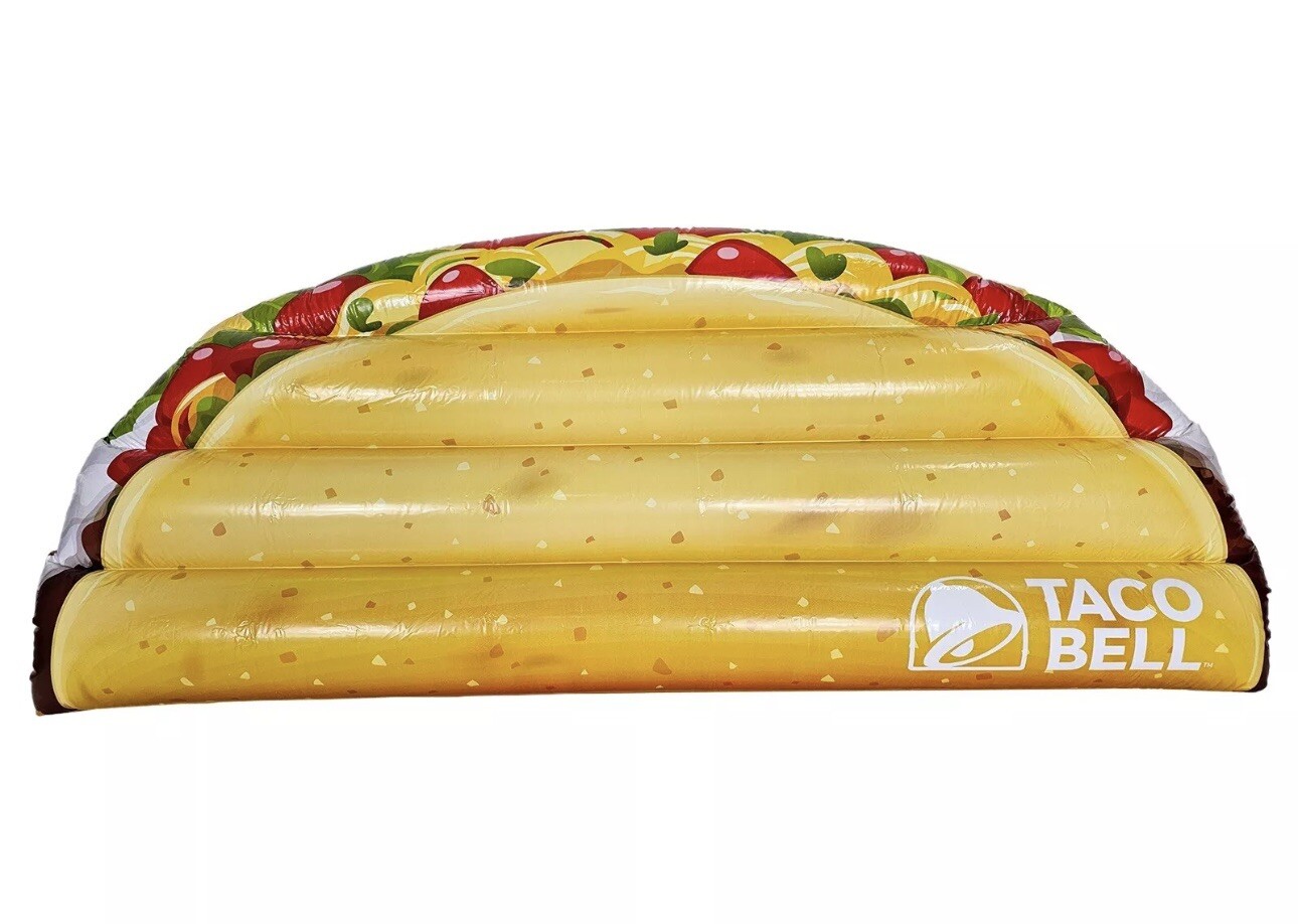 Taco Bell Inflatable Crunchy Taco Supreme Pool Lounge Float 29" X 57" Decoration