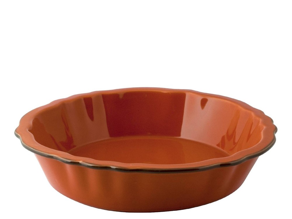 Round Orange Stoneware Baking Dish 24 Cm
