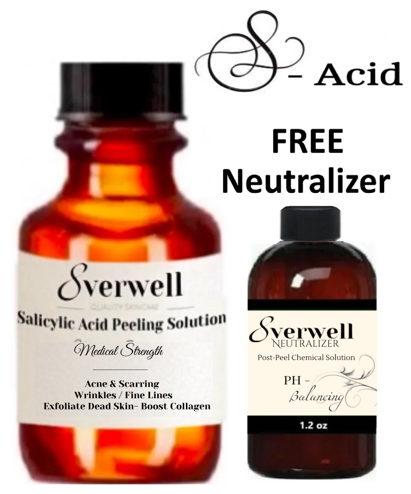 10-40% Salicylic Acid Peel & Neutralizer set, Acne, Scars, Blemished, Sun Damage