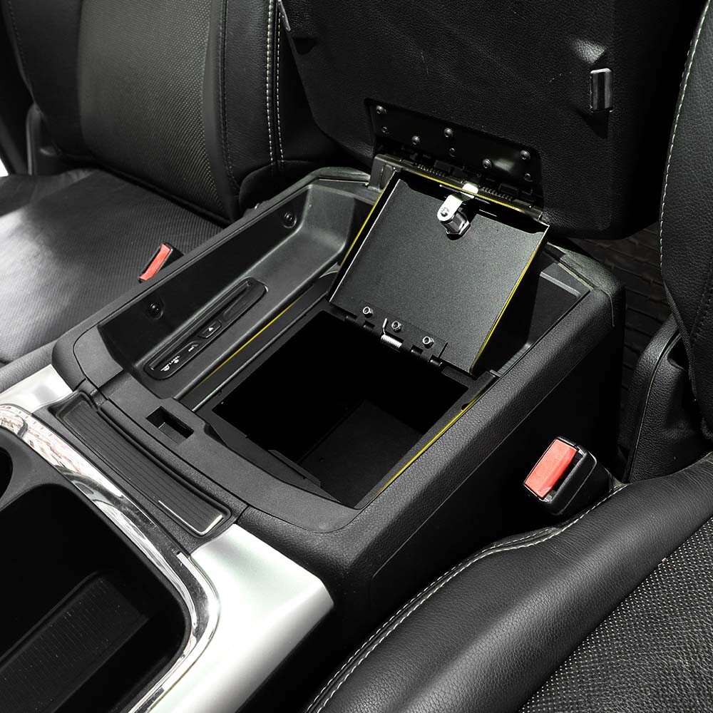 LOCKABLE CONSOLE STORAGE VAULT SAFE BOX CASE WITH KEY FOR DODGE RAM 1500 2009-18