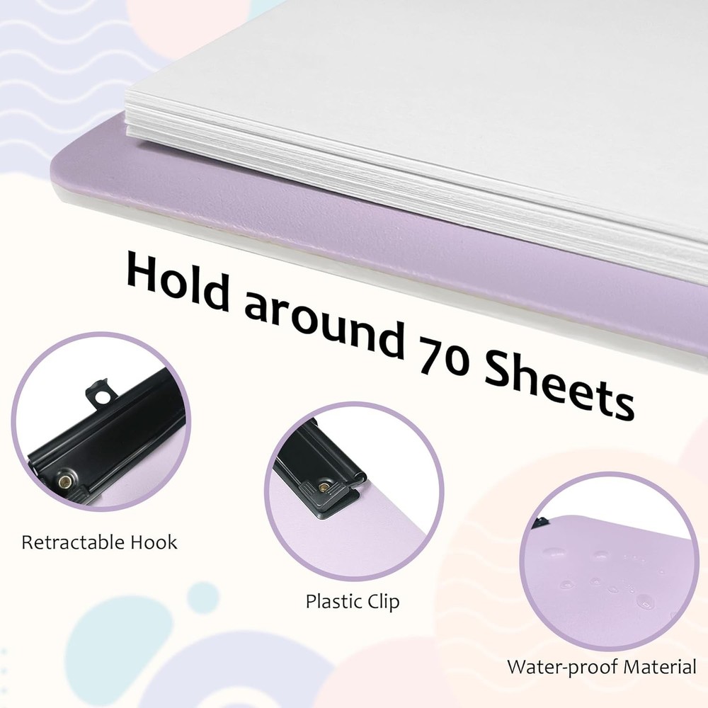 4-Pack Plastic Clipboards, Assorted Colors Clipoard with Low Profile Clip, Clip