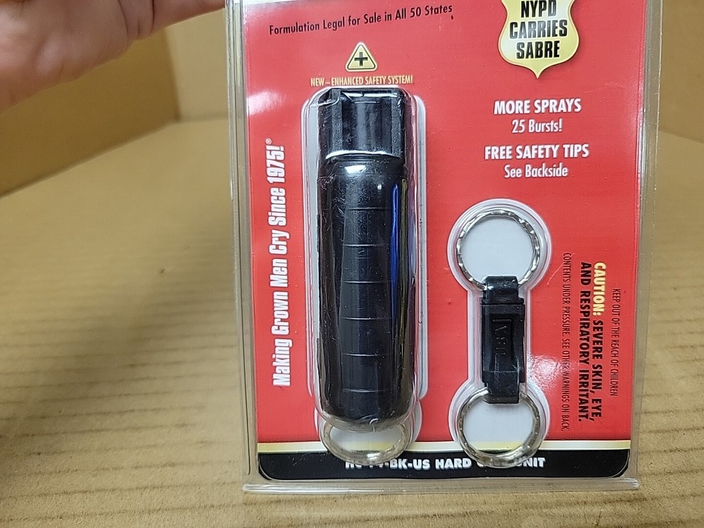 Sabre Red Pepper Spray with Quick Release Key Ring - Black Maximum Strength USA