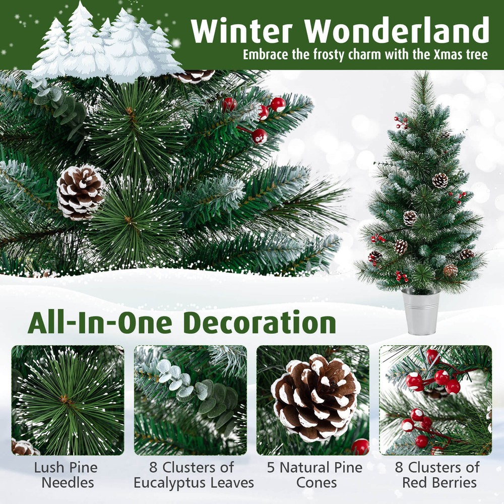 3 ' Artificial Xmas Tree with 81 Branch Tips Eucalyptus Leaves Pine Needles