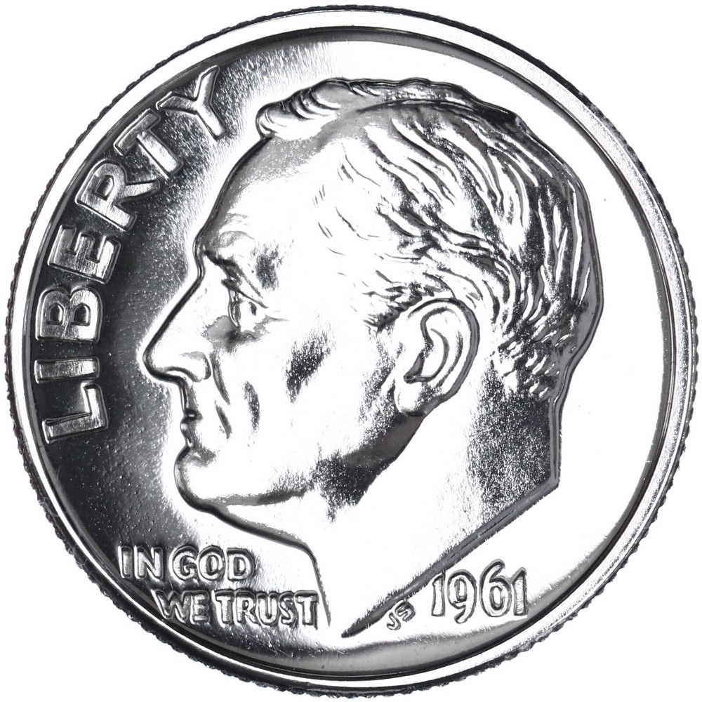 1961 (P) Roosevelt Dime Gem Proof 90% Silver