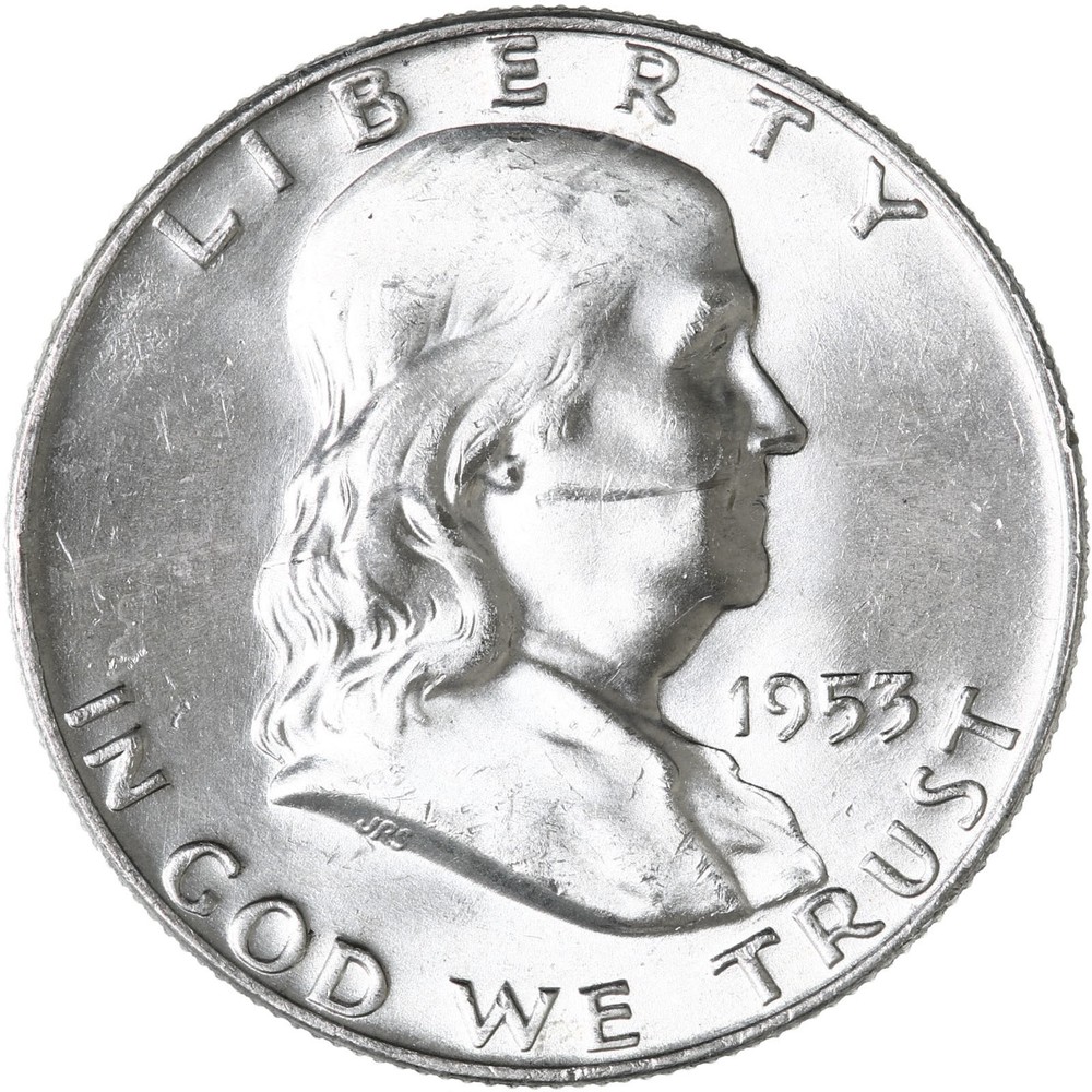 1953 D Franklin Half Dollar 90% Silver BU