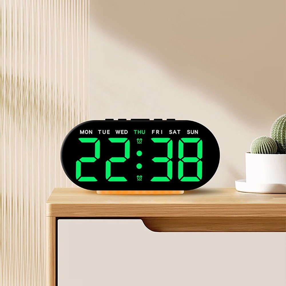 LED Clock with Multifunctional Features Including Temperature and Weekday