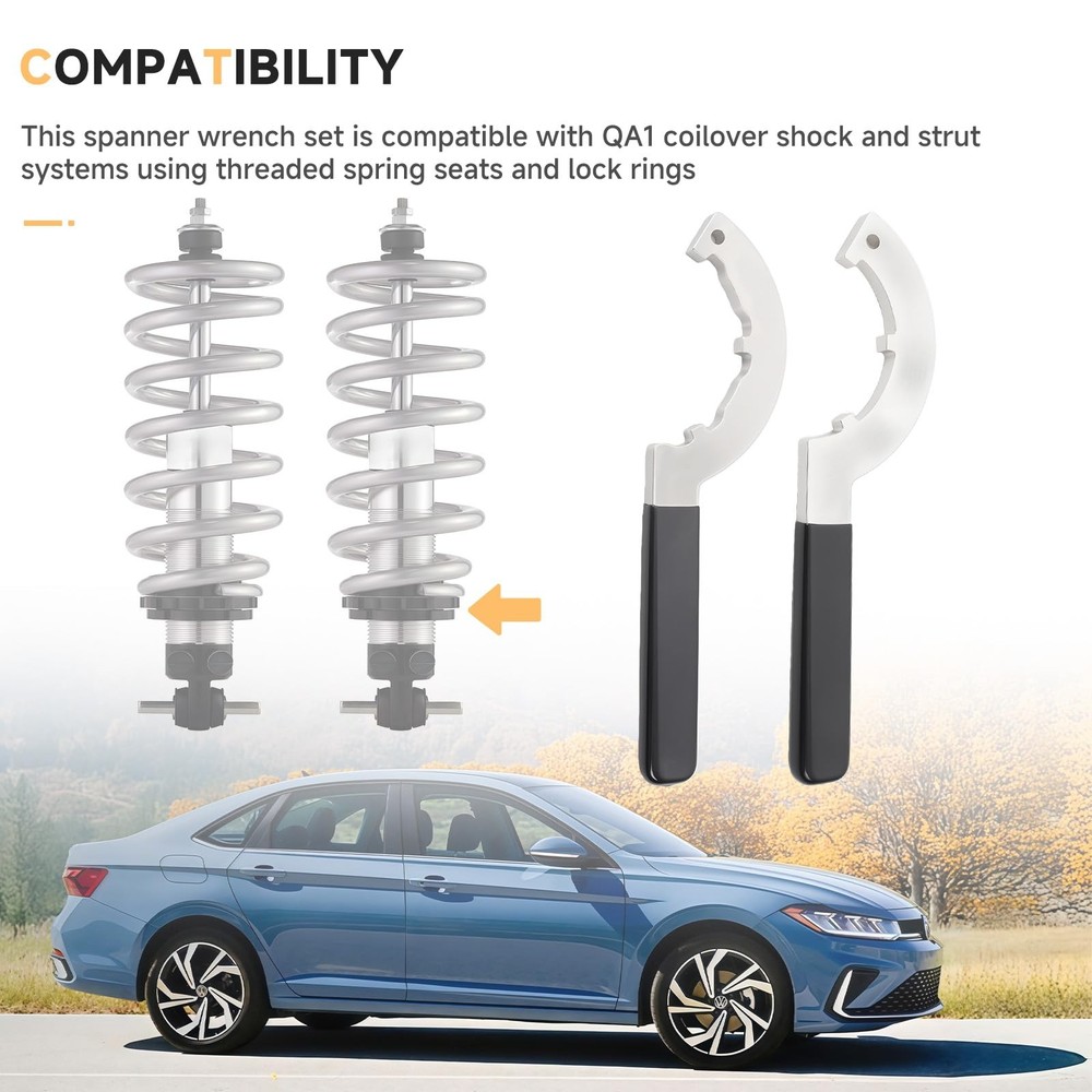 T114W Spanner Wrench Set Compatible with QA1 CoilOver Shock Absorber Adjusta