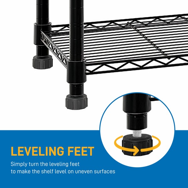 Four Layer - Metal Storage Rack Without Wheels, Black Spray Painted