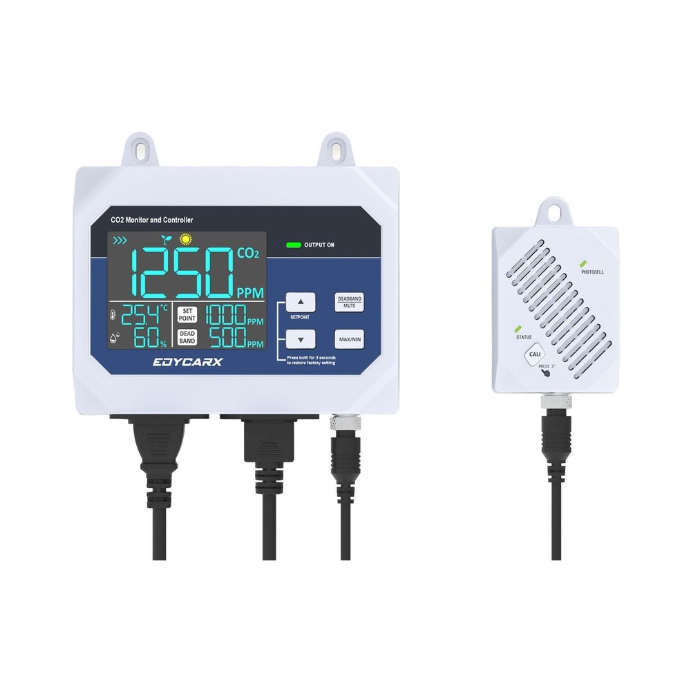 CO2 Controller with Temperature and Humidity Display Day and Night with Relay...