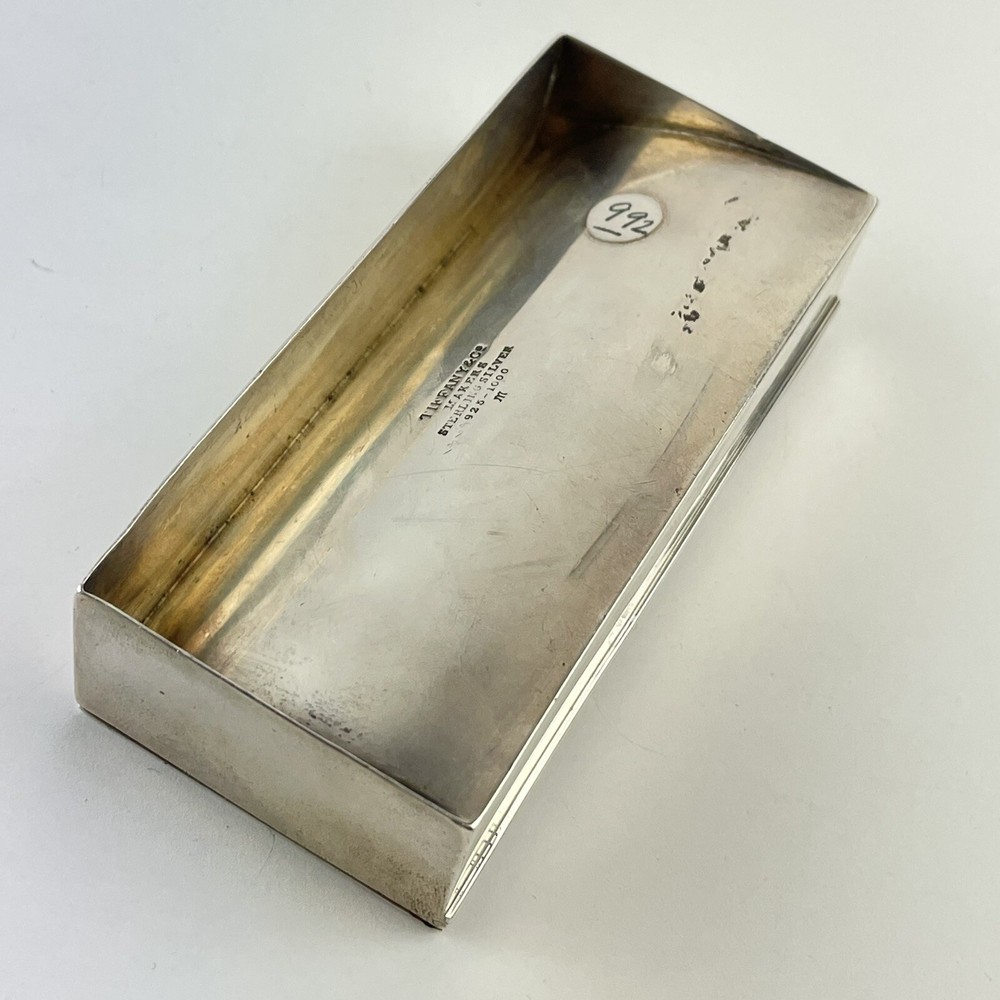 Antique Solid Sterling Silver Tiffany & Co Stamp Box 8.8cm X 4.2cm C1930s