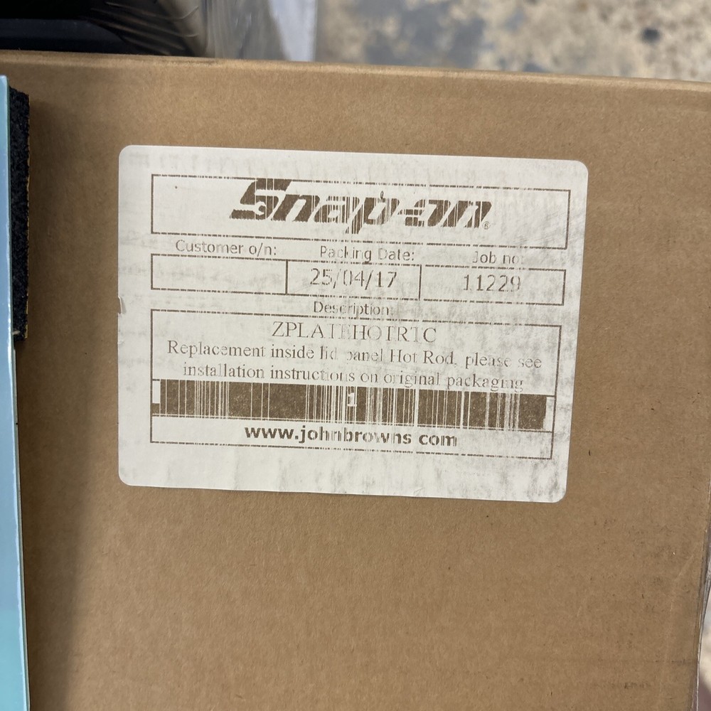 Snap On Tool Box Roll Cab 36" Hot Chrome Rod Stack Hutch Riser Replacement Panel