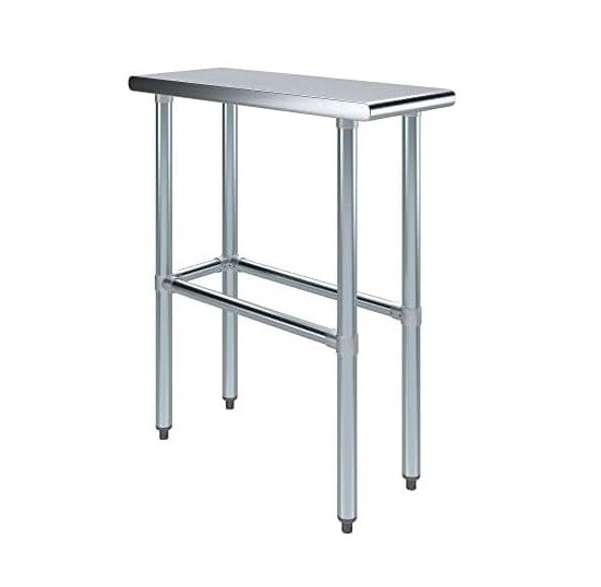 Stainless Steel Work Table Open Base Utility Work Table 30" x 15" (deep x long)
