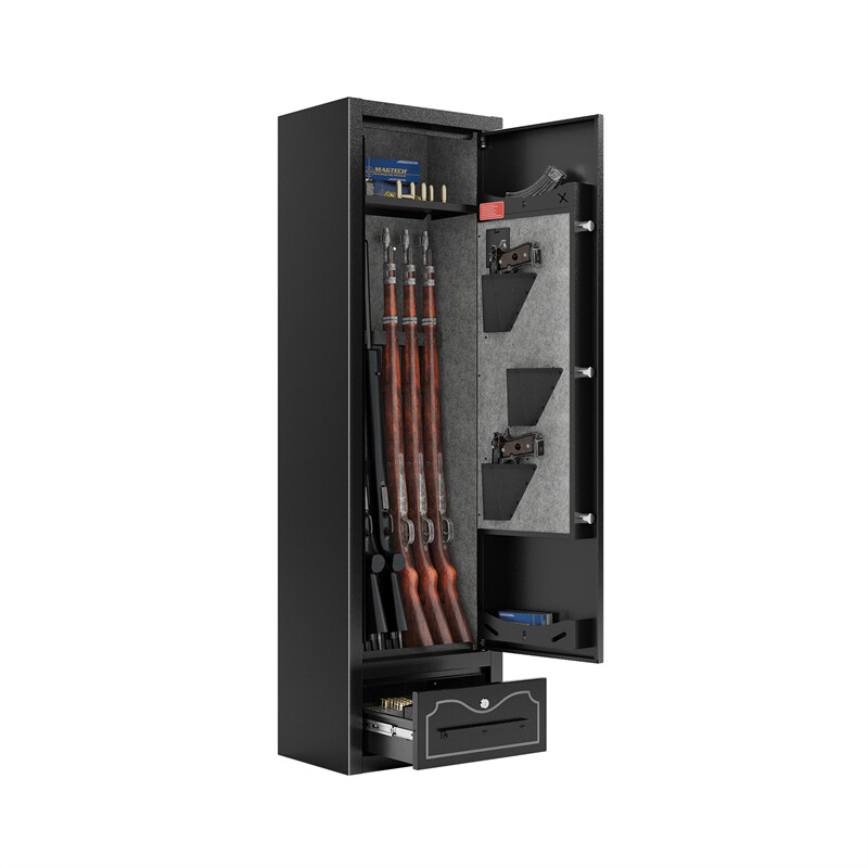 8-Gun Rifle Safe Digital Lock for Quick Access Removable Shelf Storage Drawer