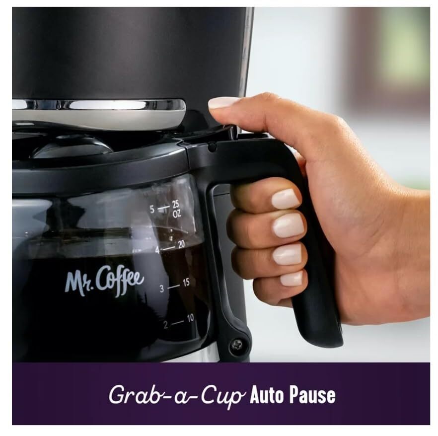 Mr. Coffee 5-Cup Digital Display Programmable Coffee Maker Mini Brew Now or L...