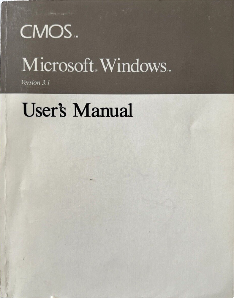 CMOS Microsoft Windows Version 3.1 User's Manual *EXCELLENT*