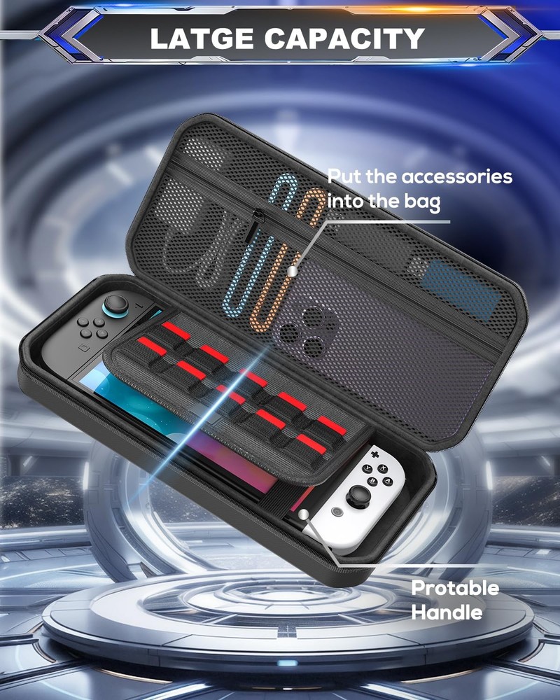 FYOUNG Carrying Case for Nintendo Switch 2 Console, Full Protection Black