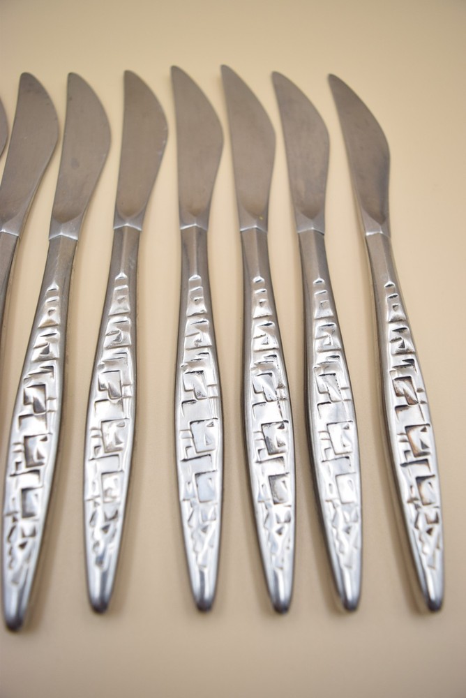 48pc Lyon Cortez Aztec Flatware Set Knives Serving Spoon Dinner Forks Tablespoon