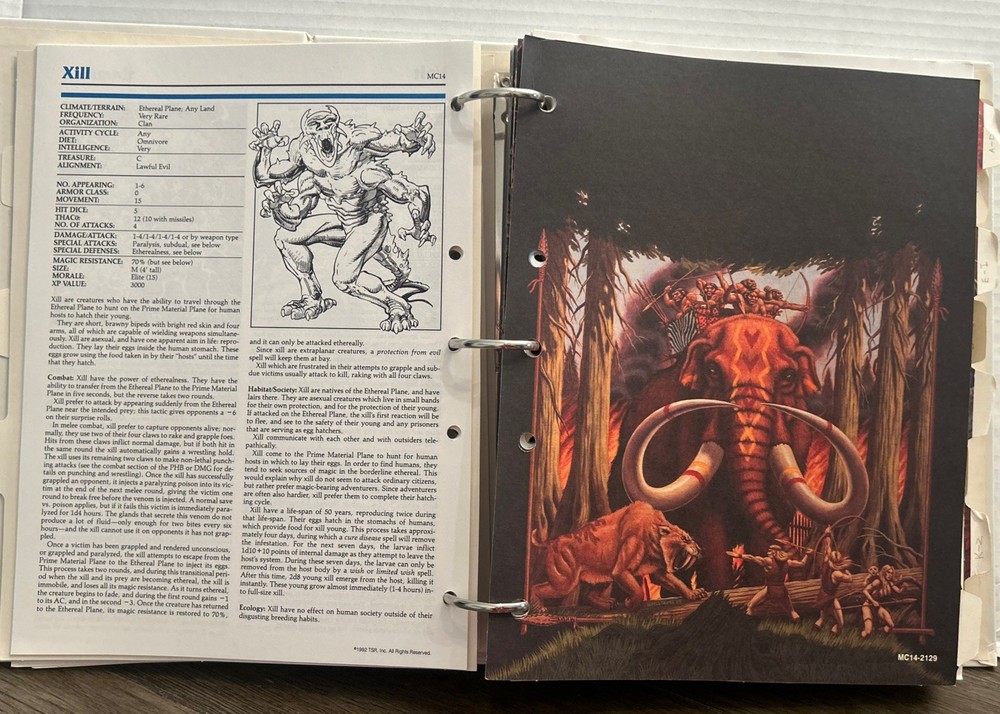 Monstrous Compendium Volume Two - AD&D 3-Ring Binder MC2
