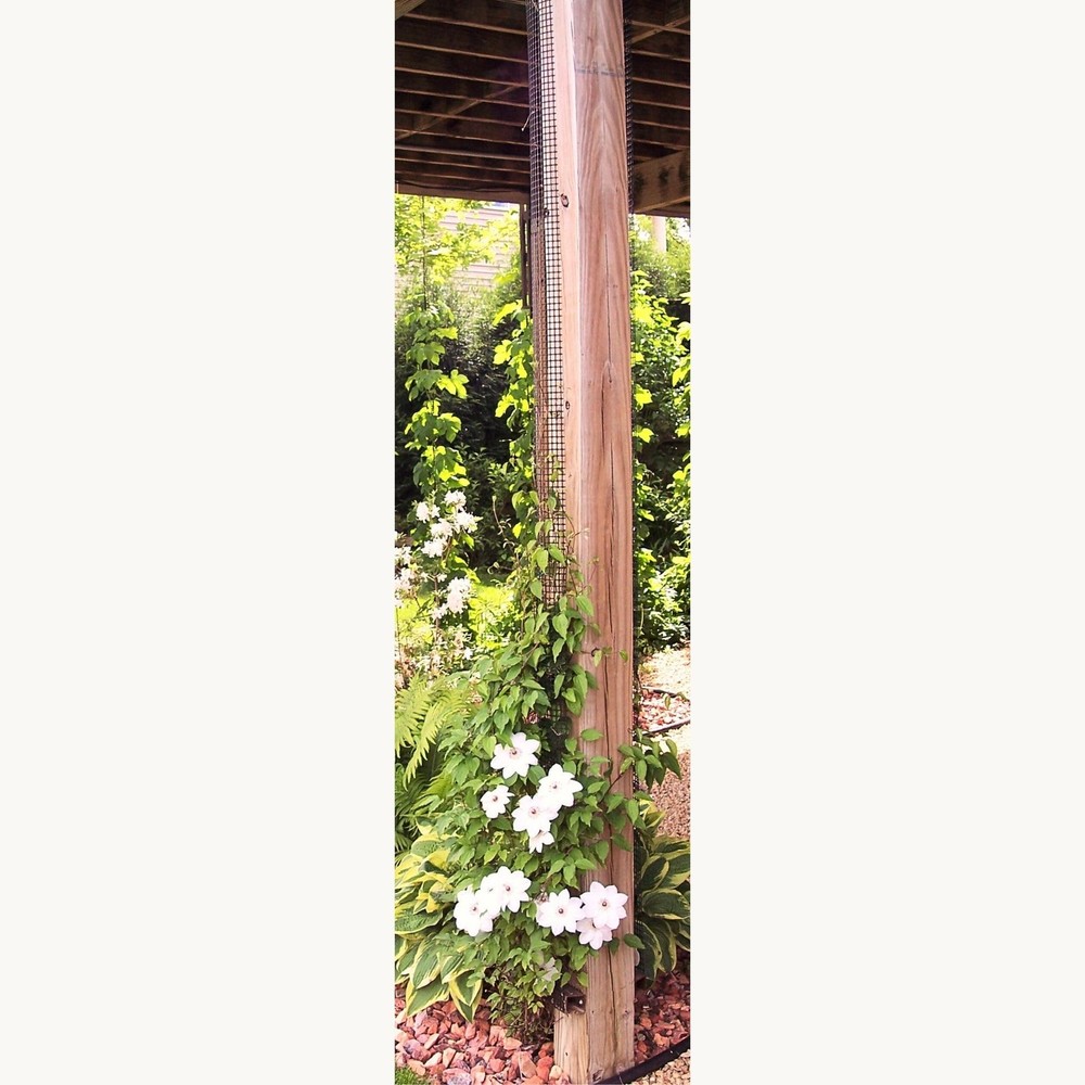 Narrow Trellis for Deck Posts and Flat Sided Mailbox Posts, HDPE Mesh for Cle...