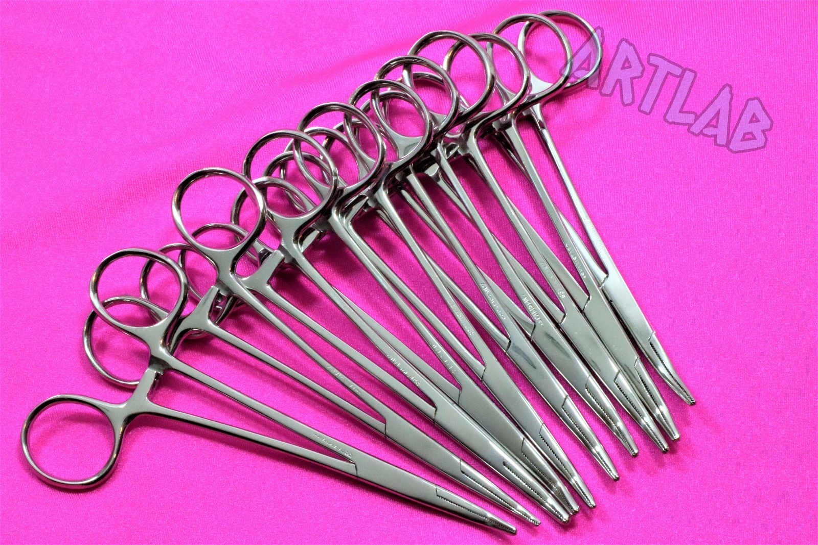 10 PC MOSQUITO HEMOSTAT FORCEPS 5" CURVED STAINLESS STEEL SURGICAL MEDICAL