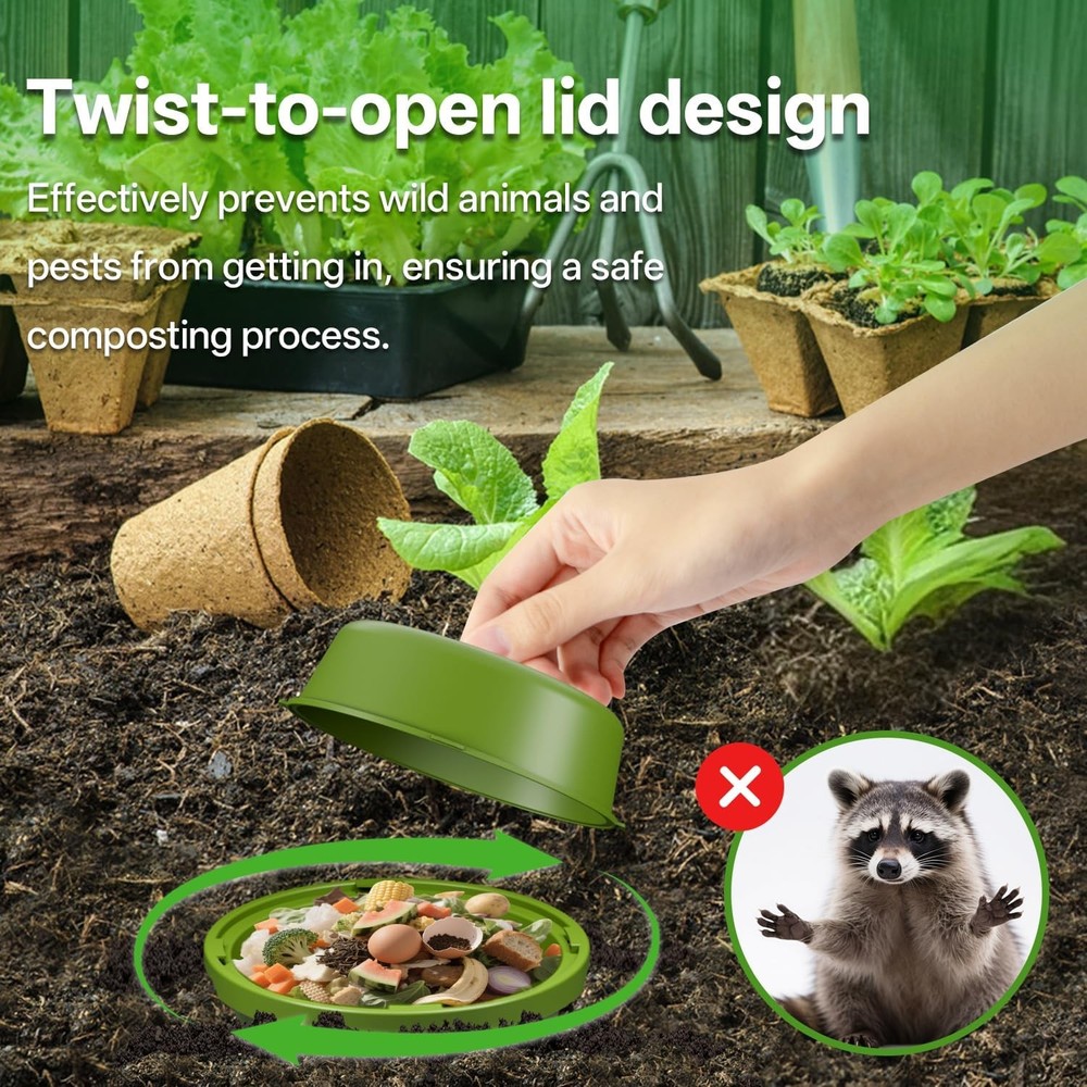 Underground Worm Composting Bin, Outdoor Mini Inground Worm Composter for Beginn