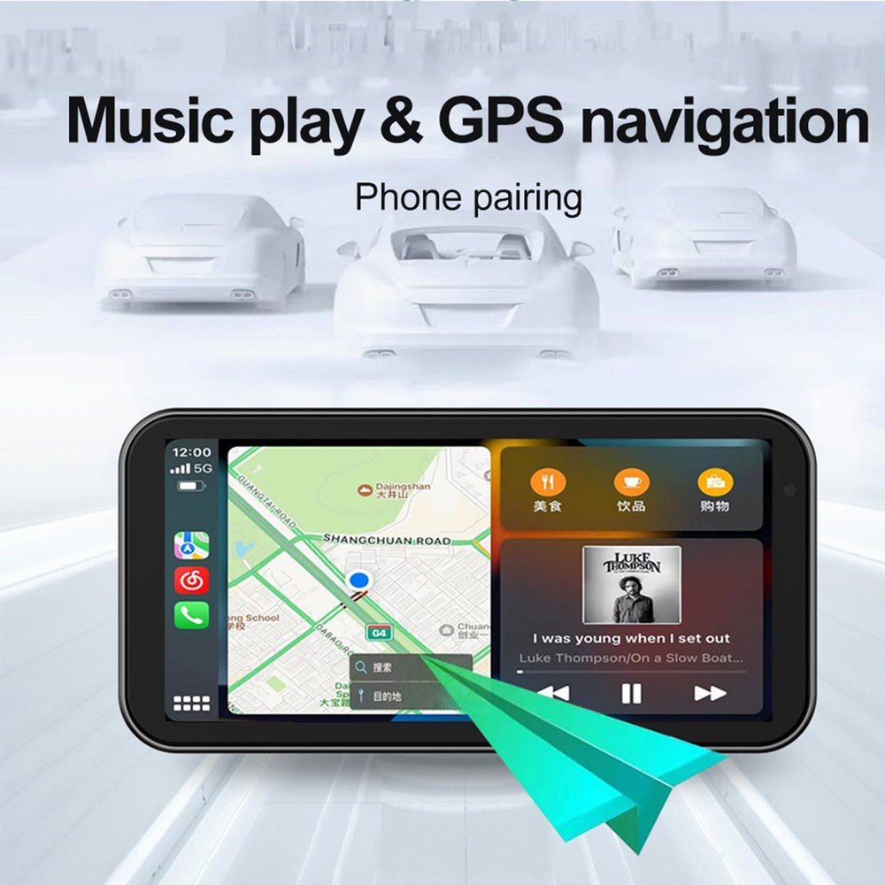 6.25" Motorcycle GPS Navigation Touch Screen Wireless CarPlay Android Auto Siri
