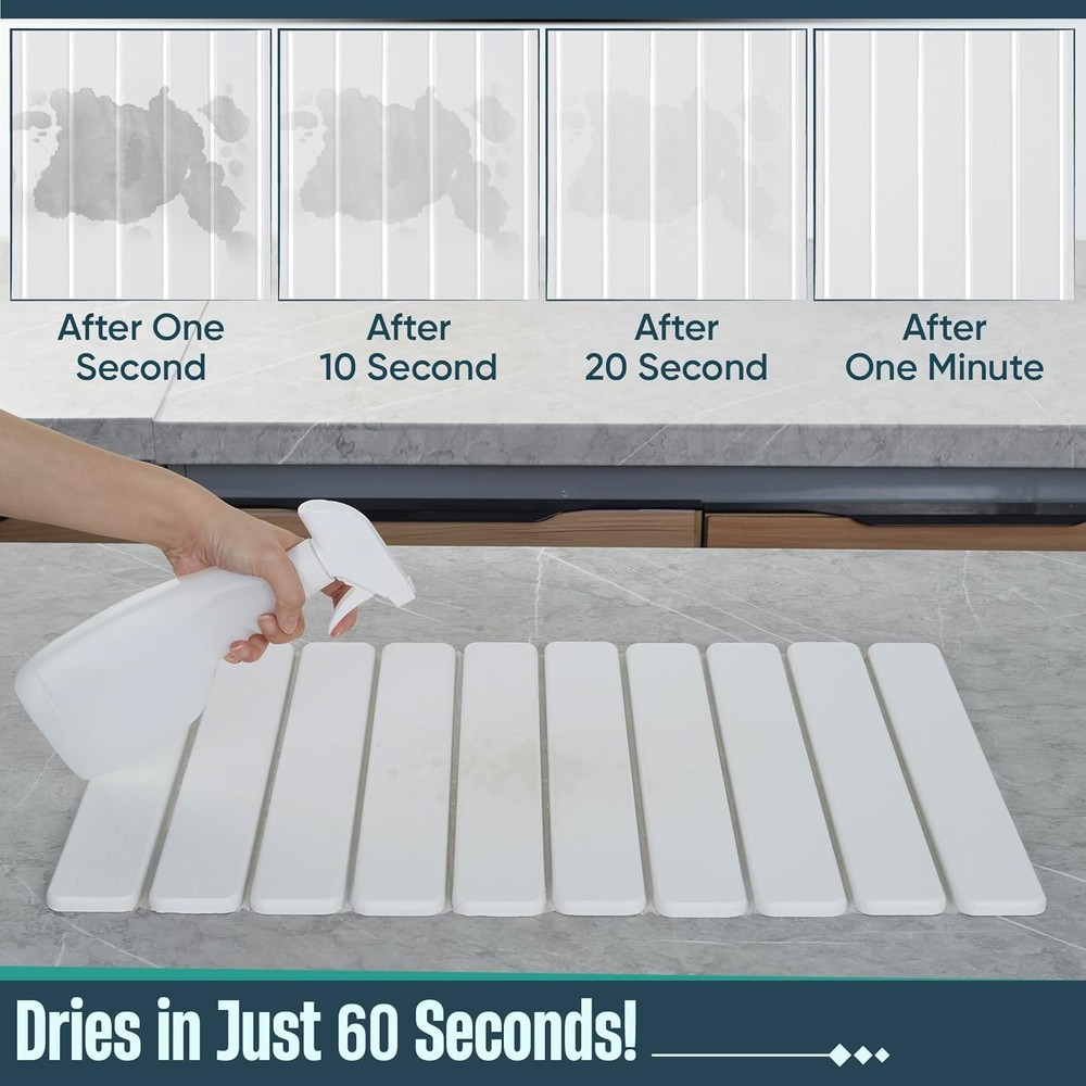 Dish Drying Mat, 24“ x 16” Extra Large Foldable Dish Drying Mat,