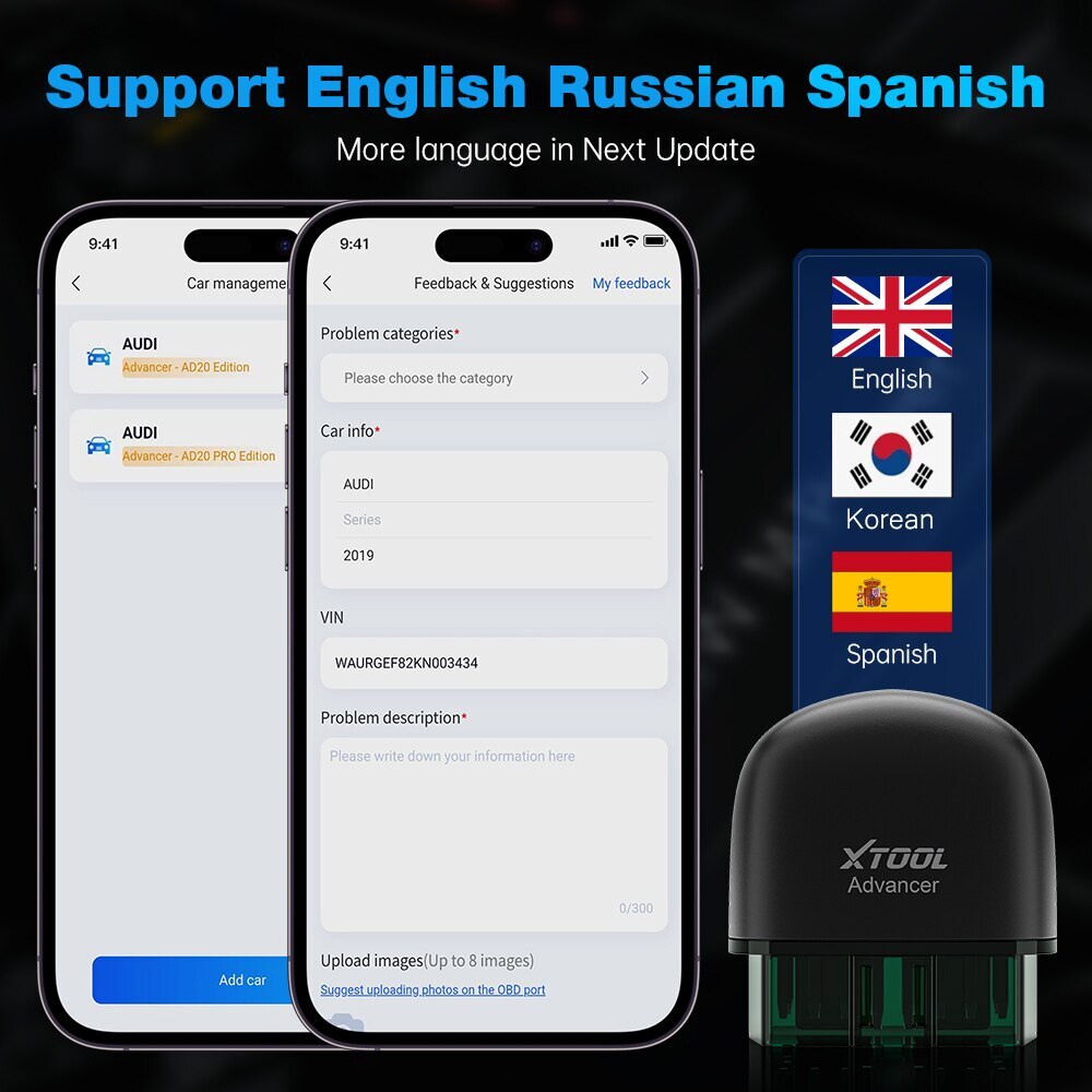 XTOOL AD20 Car OBD2 Scanner Diagnostic Tool Auto Engine Check Fault Code Reader