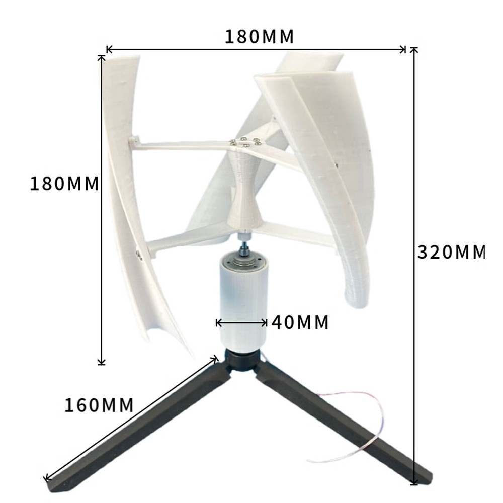 Micro Vertical Axis Wind Turbine Brushless DC Generator 3D Printing PAL Material