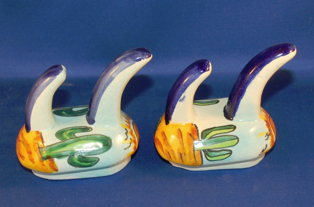 Southwest Bath Accessory Set Ceramic Tile Two Robe Hooks, TP holder, Towel Rack