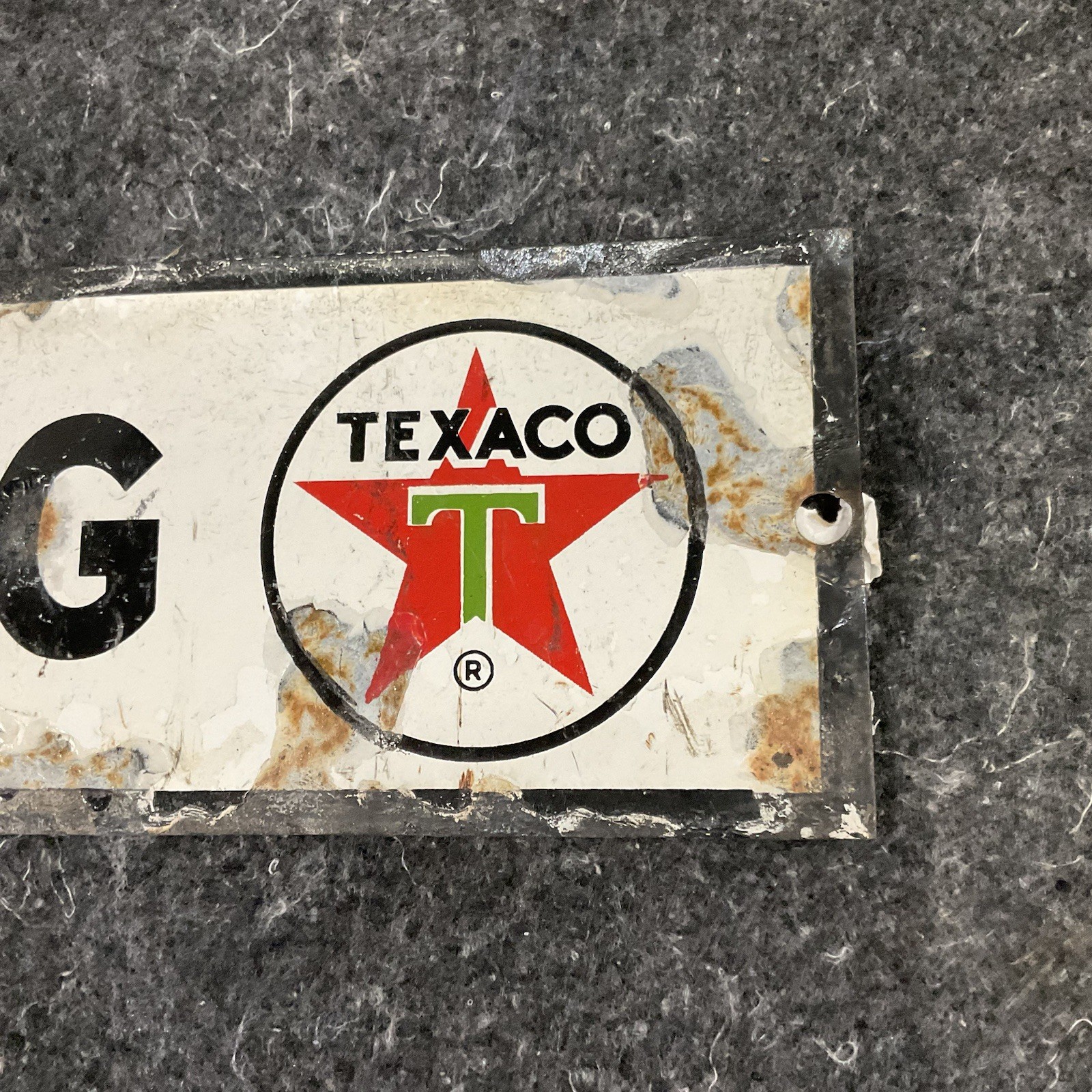 Texaco NO SMOKING Porcelain Gas Station Sign, original, vintage 23"×4"