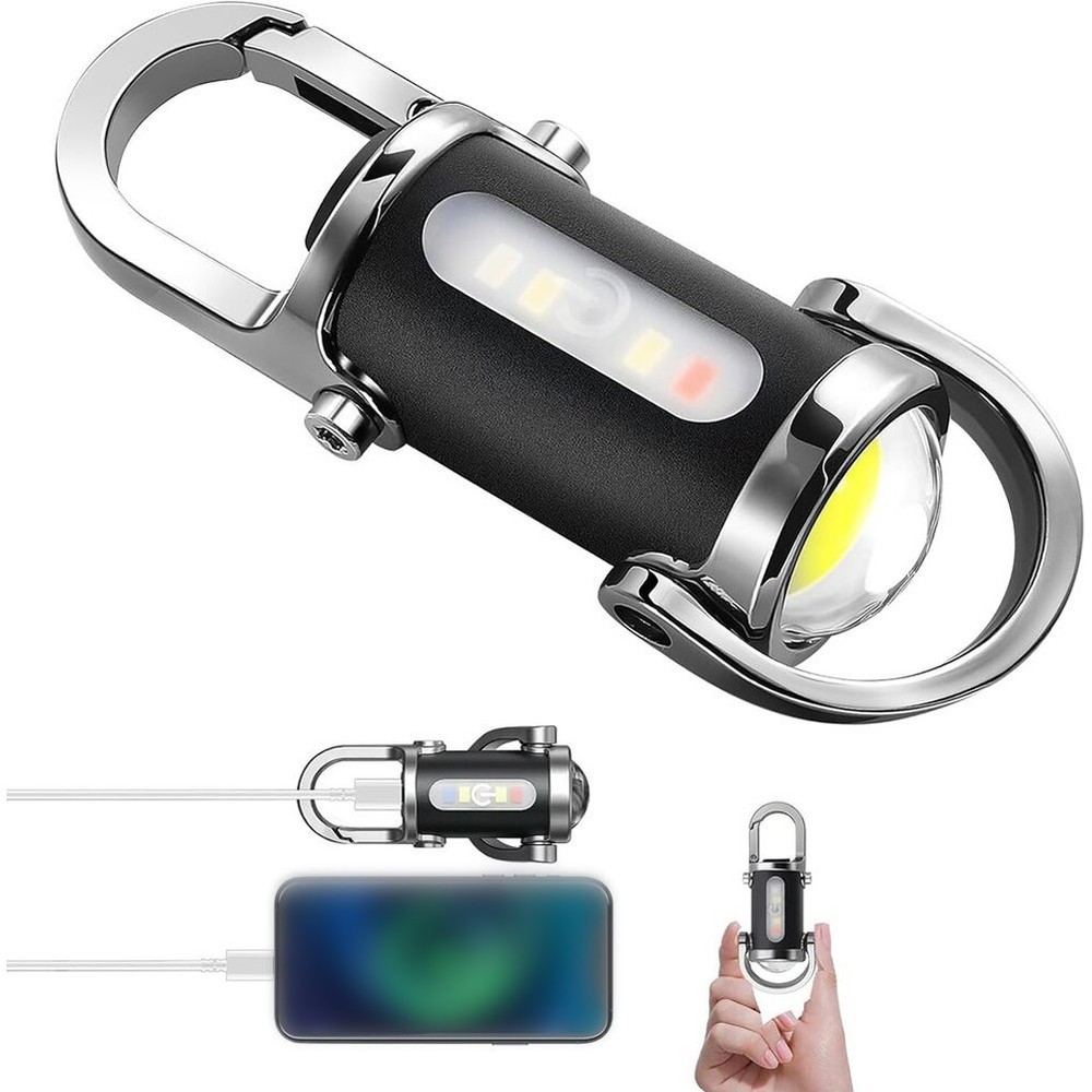For Outdoor Mini Keychain Flashlight With USB Power Bank Functionality