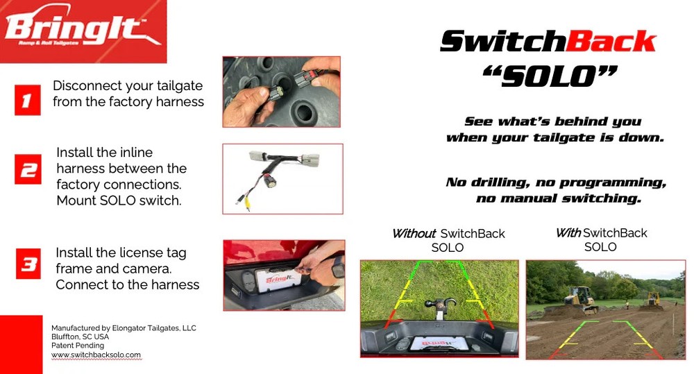 BringIt Tailgate Switchback Back-Up Camera GM Sierra / Silverado 2015 EL-SS-G2-B