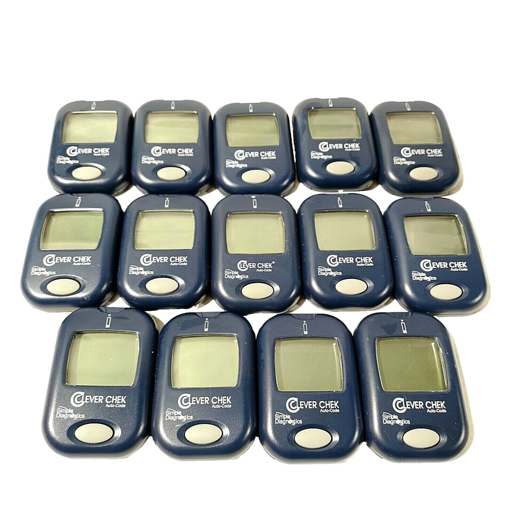 X14- CLEVER CHEK AUTO-CODE BULK LOT BLOOD GLUCOSE METER SIMPLE DIAGNOSTICS