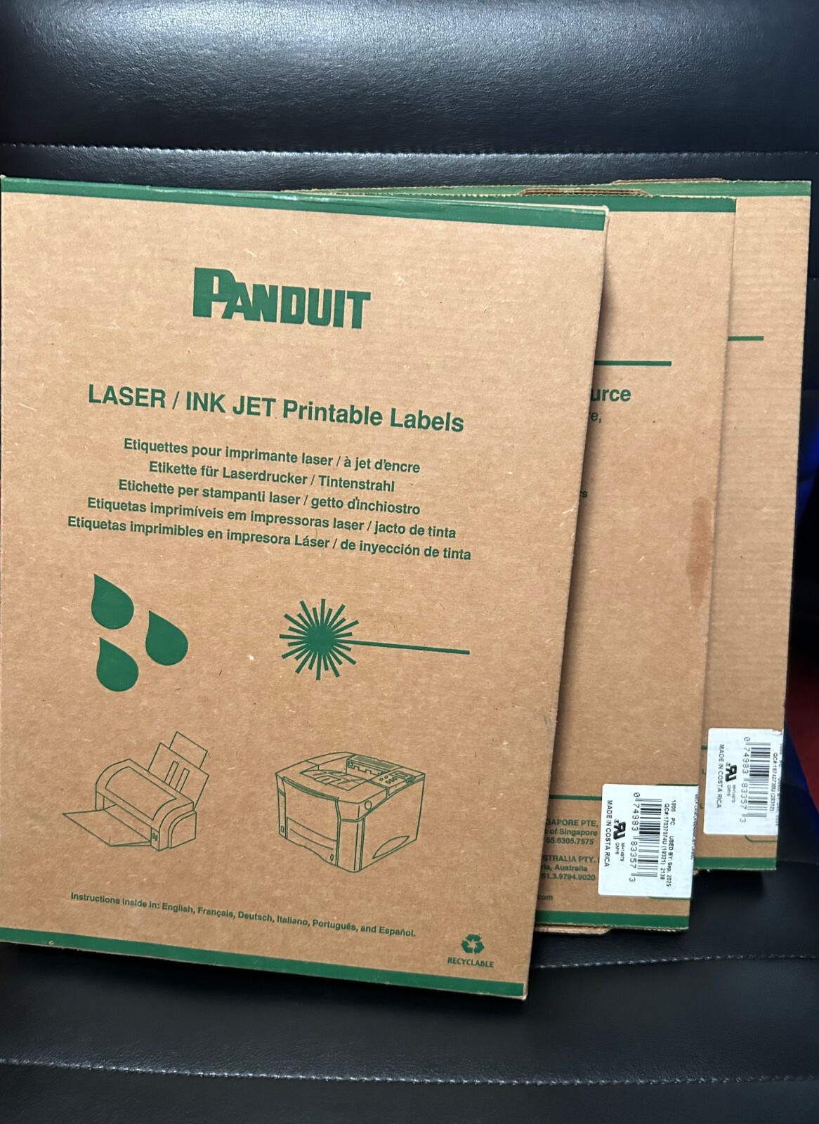 Panduit LJSL5-Y3-1 Self-Laminating Wire Labels - 1000 labels/box - 2 new, 1 used