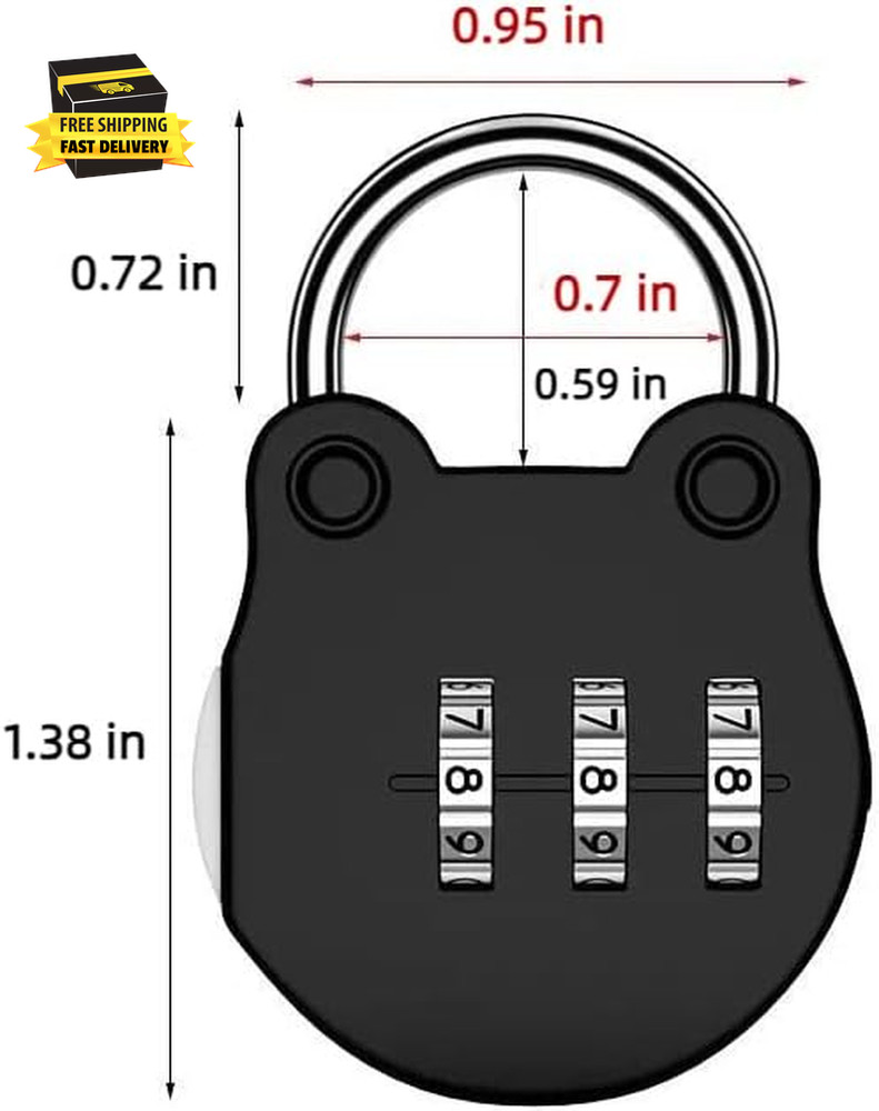 Combination Lock for Locker 3 Digit,Waterproof Padlock for Lockers, Bag, School,