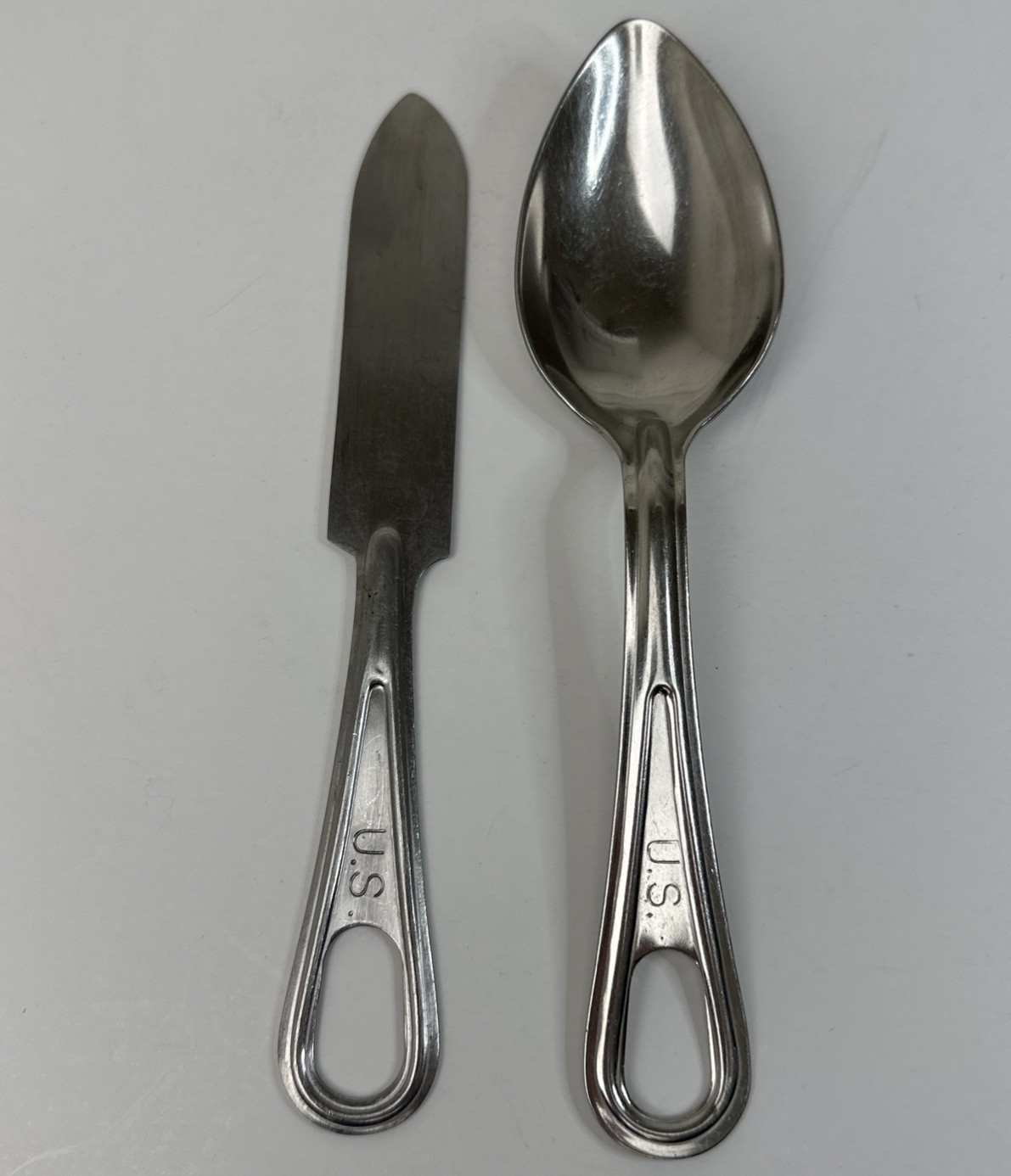 USGI Vintage Military Mess Kit Knife & Spoon Utensils Used