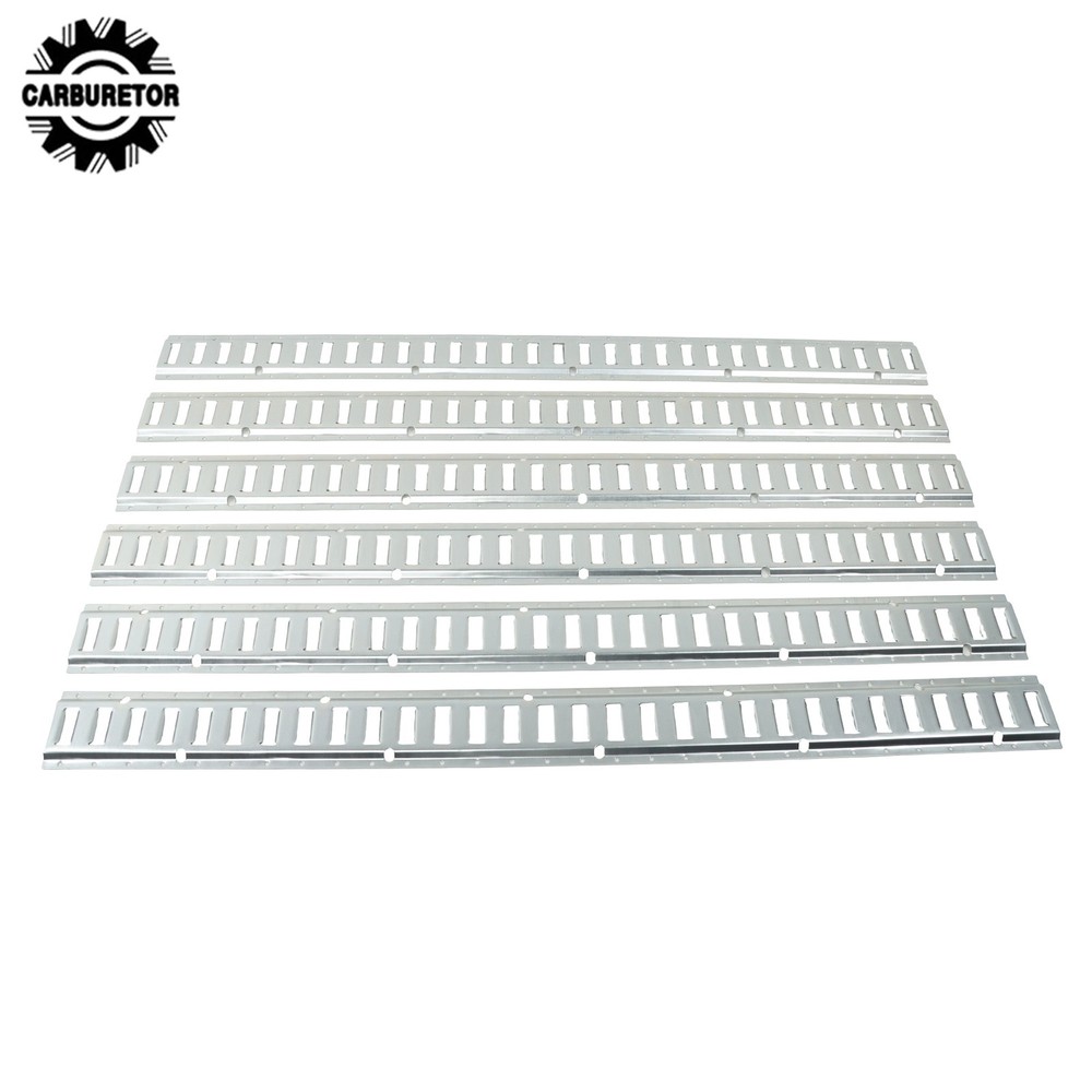 Silver 12 Pack 60" E Track Rail Sections With Mounting Hardware Fit For Garages