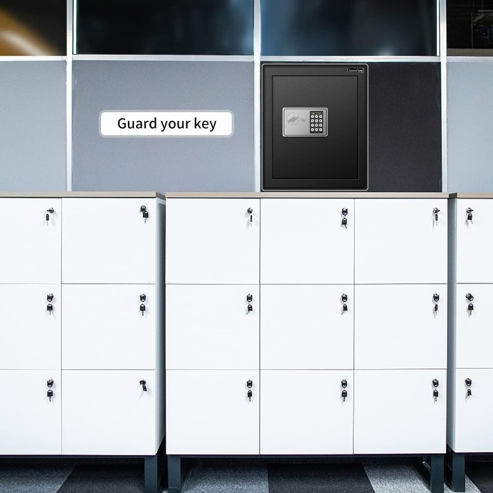 Compact 80 Key Electronic Safe with Sensor Light - Wall-Mounted Security Storage