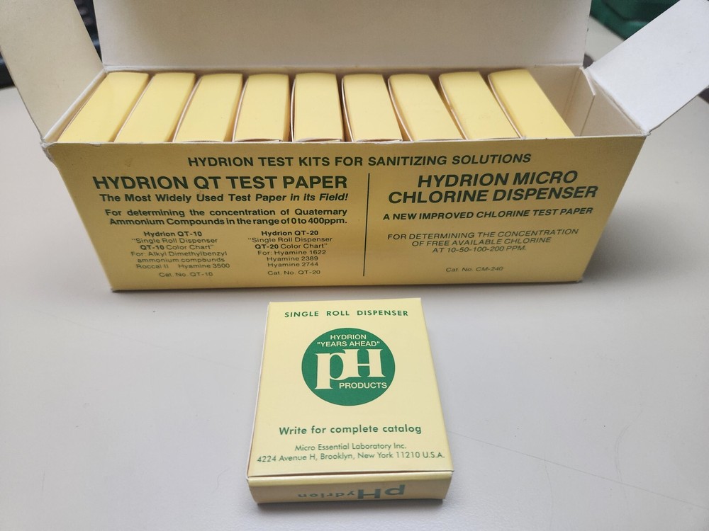 pHydrion Papers--pH testing strip roll with pH scale - 10 Units per box