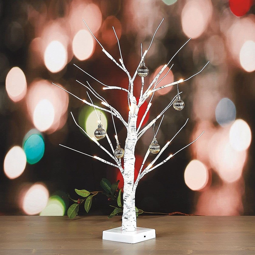 White Birch Light-Up Easter Tree - 15" Tabletop LED Twig Holiday Tree, Lights...