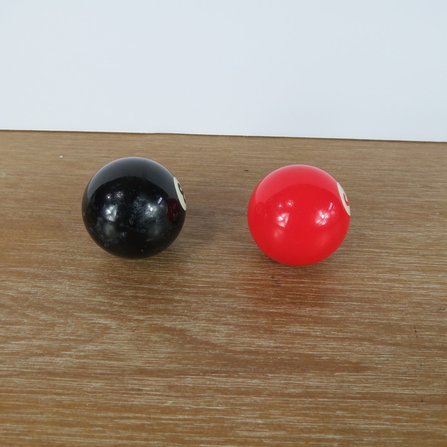 Replacement 1.5" Mini Billiard Pool Ball #8 Solid Black & Bonus #3 Red