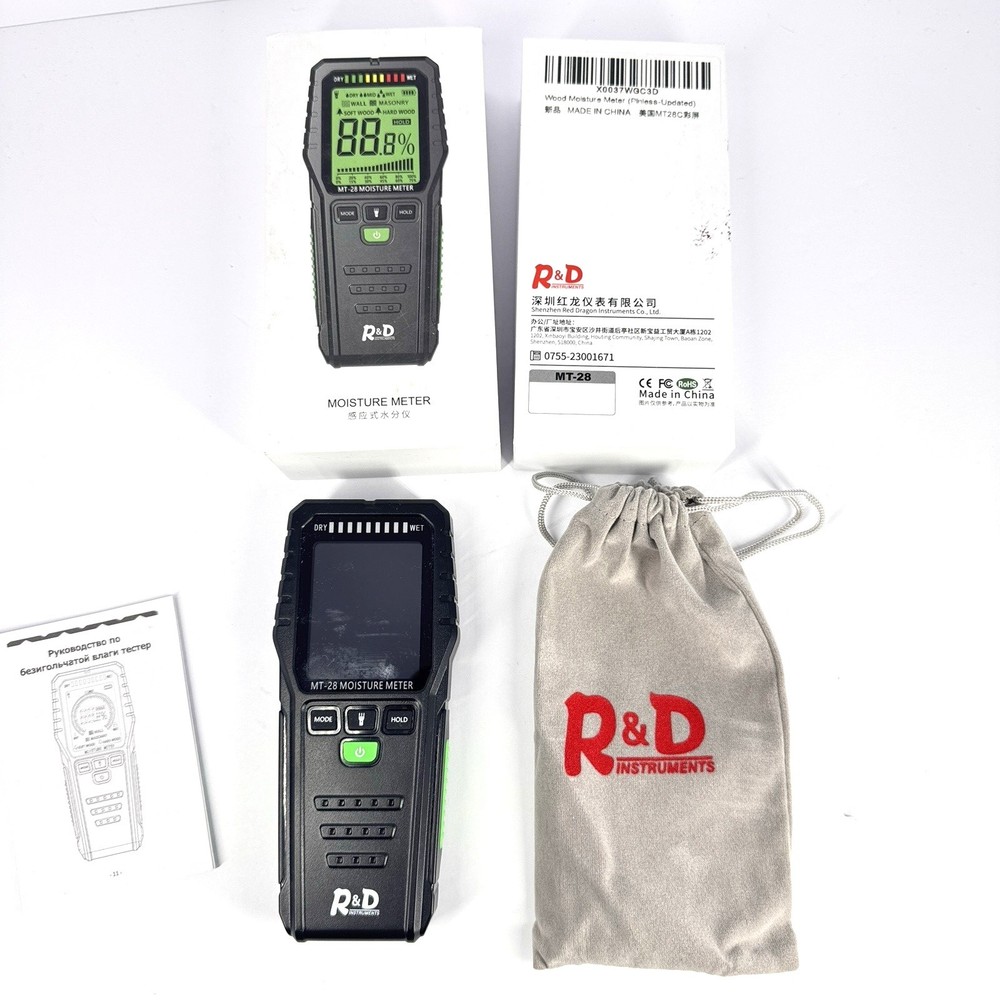 R&D Instruments MT-28 Moisture Meter Digital Electrical Tester Measuring Tool