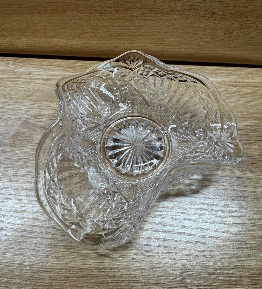 Curved Cut Glass Candy Dish Unique
